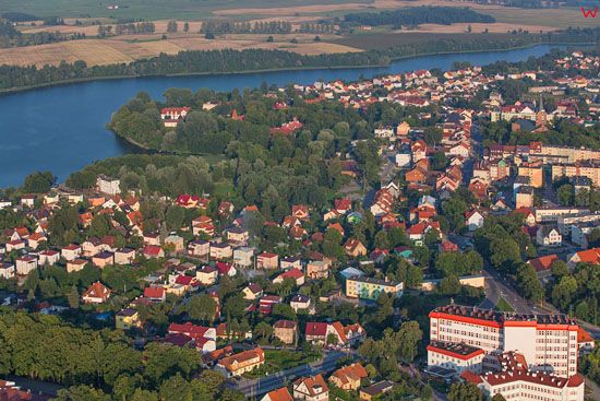 Olecko, panorama na miasto od strony NW, EU, PL, Warm-Maz. LOTNICZE.